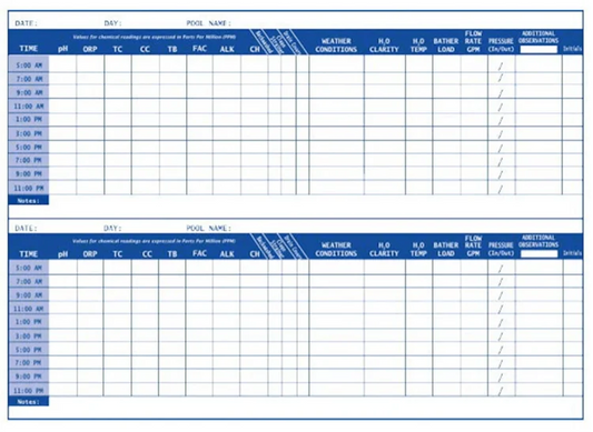📈 Chemical Log Rules for Public & Commercial Pools